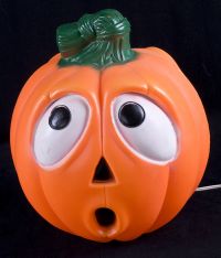 Two Face Blow Mold Pumpkin Light Scary Face Scared Face Decoration
